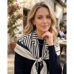 Wholesale silky Geometric Print Scarf Multi Use Scarf Bandana Bag Tie ETC L W Po