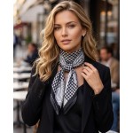 Wholesale silky Vintage Rose Houndstooth Print Bandana Scarf Multi Use Scarf Ban