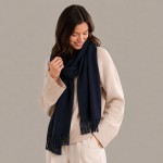 Wholesale solid Cashmere Feel Scarf soft brushed blend polyester viscose oversiz