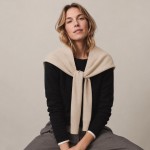 Wholesale knitted Shoulder Wrap soft blend cotton acrylic like sweater knotted s