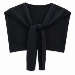 Wholesale knitted Shoulder Wrap soft blend cotton acrylic like sweater knotted s