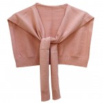 Wholesale knitted Shoulder Wrap soft blend cotton acrylic like sweater knotted s