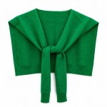 Wholesale knitted Shoulder Wrap soft blend cotton acrylic like sweater knotted s
