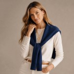 Wholesale knitted Shoulder Wrap soft blend cotton acrylic like sweater knotted s