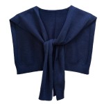 Wholesale knitted Shoulder Wrap soft blend cotton acrylic like sweater knotted s