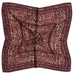 Wholesale leopard print square scarf fluid satin feel woven finished solid contr