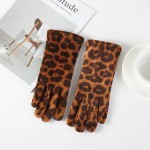 Wholesale leopard Print Gloves plush velvety fabric bold animal print instantly