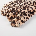 Wholesale leopard Print Gloves plush velvety fabric bold animal print instantly