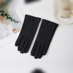 Wholesale textured Woven Gloves allover basketweave sleek notched cuff tailored