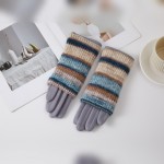 Wholesale striped Knit Cuff Gloves soft smooth hand extra long ribbed knit cuff