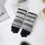 Wholesale striped Knit Cuff Gloves soft smooth hand extra long ribbed knit cuff