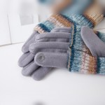 Wholesale striped Knit Cuff Gloves soft smooth hand extra long ribbed knit cuff