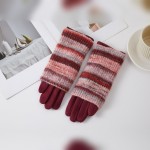 Wholesale striped Knit Cuff Gloves soft smooth hand extra long ribbed knit cuff