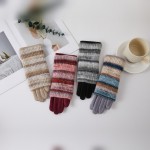 Wholesale striped Knit Cuff Gloves soft smooth hand extra long ribbed knit cuff