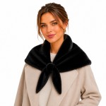 Wholesale plush Faux Fur Scarf dense velvety pile cozy crosses neatly at front n