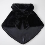 Wholesale faux Fur Bow Shrug plush shawl collar oversized bow at front cropped c