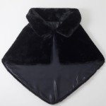 Wholesale faux Fur Bow Shrug plush shawl collar oversized bow at front cropped c