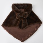 Wholesale faux Fur Bow Shrug plush shawl collar oversized bow at front cropped c
