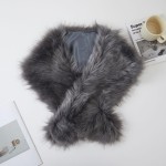 Wholesale faux Fur Stole Wrap long shaggy pile generous crosses at front drapes