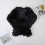 Wholesale faux Fur Stole Wrap long shaggy pile generous crosses at front drapes
