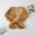 Wholesale faux Fur Stole Wrap long shaggy pile generous crosses at front drapes