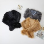 Wholesale faux Fur Stole Wrap long shaggy pile generous crosses at front drapes