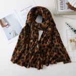 Wholesale leopard Print Oblong Scarf soft brushed fabric generous wraps loops dr