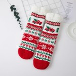 Wholesale holiday Truck Fair Isle Sherpa Slipper Socks classic knit pattern snow