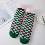 Wholesale bow Checkered Sherpa Slipper Socks two trend right prints dainty bow l