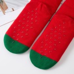 Wholesale christmas Reindeer Sherpa Lined Slipper Socks fuzzy reindeer pom pom t