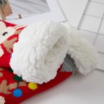Wholesale christmas Reindeer Sherpa Lined Slipper Socks fuzzy reindeer pom pom t