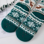 Wholesale fair Isle Reindeer Sherpa Slipper Socks knit prancing reindeer snowfla