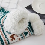 Wholesale fair Isle Reindeer Sherpa Slipper Socks knit prancing reindeer snowfla