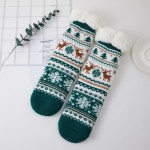 Wholesale fair Isle Reindeer Sherpa Slipper Socks knit prancing reindeer snowfla