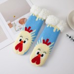 Wholesale plush Cozy Slipper Socks soft thick knit cushioned contrast heel toe m