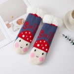Wholesale plush Cozy Slipper Socks soft thick knit cushioned contrast heel toe m