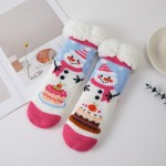 Wholesale plush Cozy Slipper Socks soft thick knit cushioned contrast heel toe m