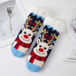 Wholesale reindeer Sherpa Slipper Socks cozy knit smiling reindeer cheerful knit