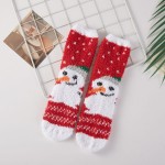Wholesale christmas Fuzzy Socks festive knit designs like snowmen Christmas tree