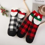 Wholesale buffalo Check Christmas Fuzzy Socks classic check pattern playful holi