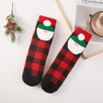 Wholesale buffalo Check Christmas Fuzzy Socks classic check pattern playful holi
