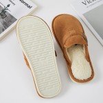 Wholesale faux Suede Buckle Clog Slippers plush sherpa lining side buckle strap