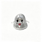 Wholesale glitter ghost squishy smiley soft gel body squishes flat reshapes hand