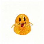 Wholesale glitter ghost squishy smiley soft gel body squishes flat reshapes hand