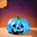 Wholesale glitter pumpkin squishy carved jack o lantern molded stem soft gel bod