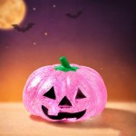 Wholesale glitter pumpkin squishy carved jack o lantern molded stem soft gel bod