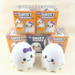 Wholesale bow topped ghost squishy clear window box printed soft slow rise body