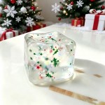Wholesale confetti cube squishy tiny holiday flecks suspended clear jelly block
