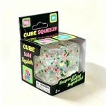 Wholesale confetti cube squishy tiny holiday flecks suspended clear jelly block