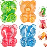 Wholesale oversized gummy bear squishy translucent marbled swirl finish soft slo
